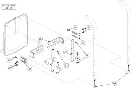 Electronics Mount - Ped Size Compact Brackets, Offset parts diagram