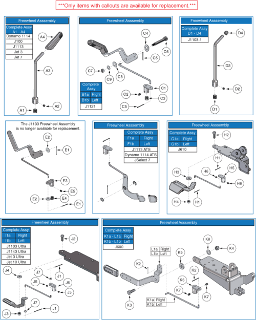 E620 Motor Freewheel Levers parts diagram