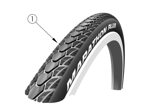 Little Wave Schwalbe Marathon Tire parts diagram