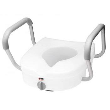 E-Z Lock Raised Toilet Seat w/ Padded Armrests