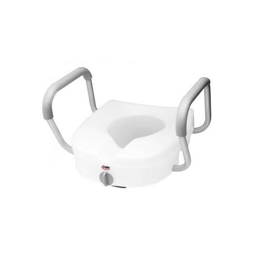 E-Z Lock Raised Toilet Seat w/ Padded Armrests
