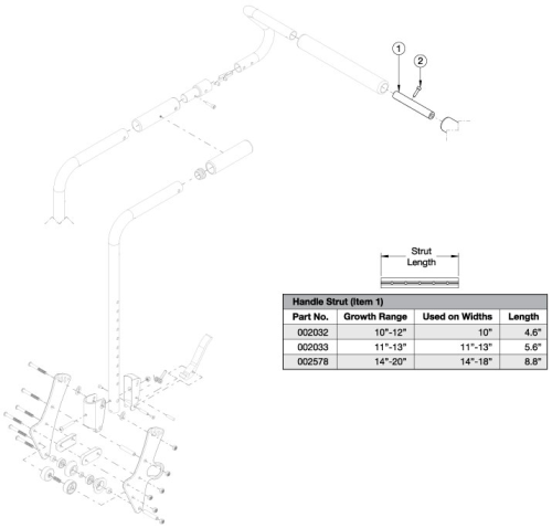 Arc Stroller Handle Backrest - Growth parts diagram