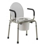 3-in-1 Steel Drop Arm Bedside Commode with Padded Arms