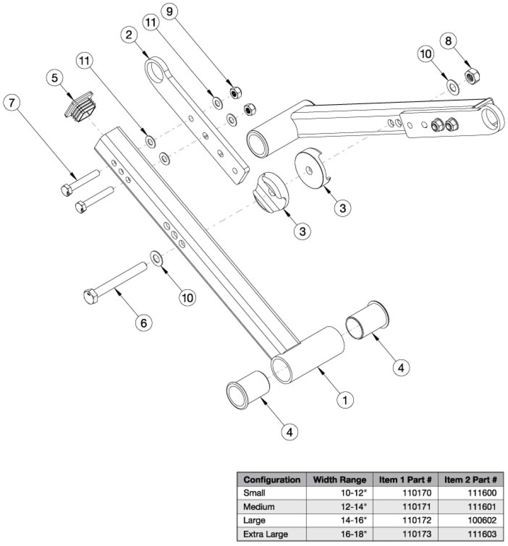 Arc Cross Braces - Non Folding - Growth parts diagram
