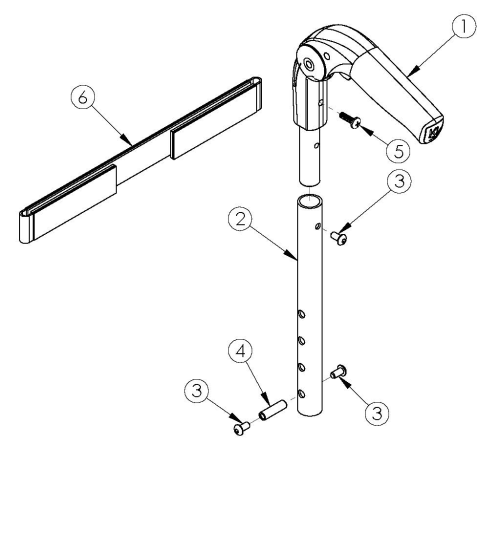 Rigid Fold Down Push Handle parts diagram