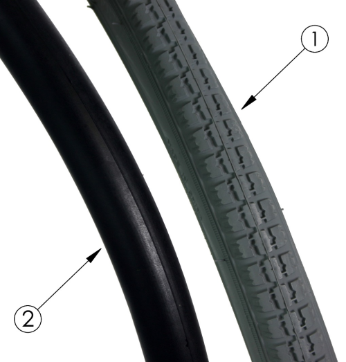 Rogue Xp Tires - Pneumatic With Airless Insert parts diagram