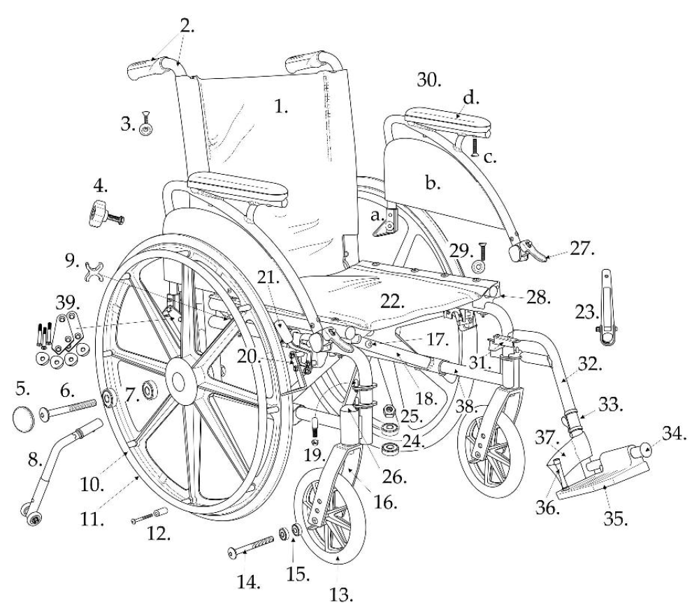Parts For Viper Wheelchair parts diagram