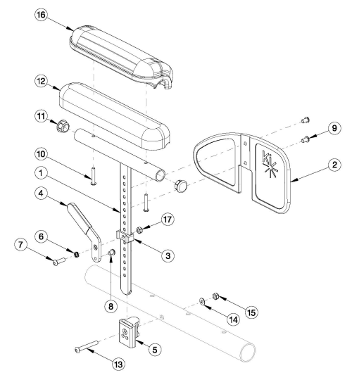 Little Wave Pediatric Height Adjustable T-arm parts diagram