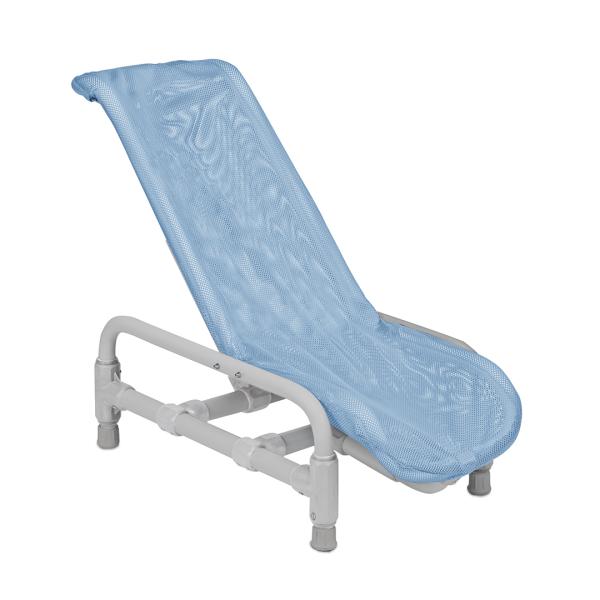 Reclining bath chair with safety harness, large/x-large, beach Bubble Blue