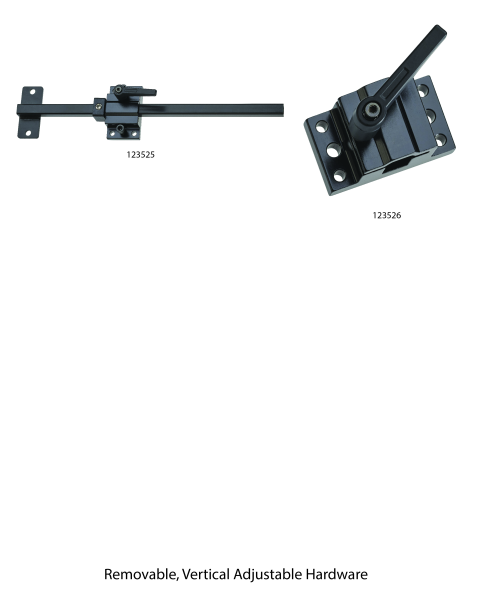 Removable, Vertical Adjustable Hardware parts diagram