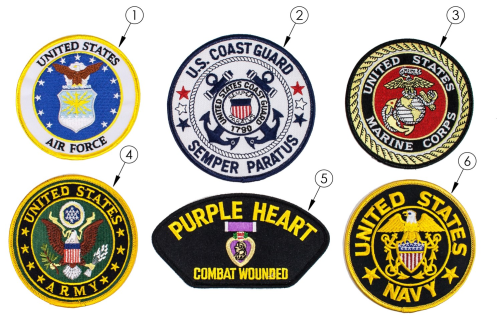 Military Patches parts diagram