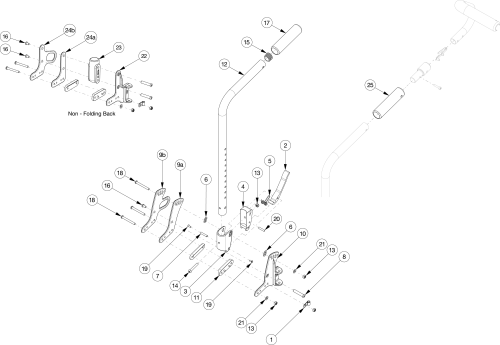 Liberty Stroller Handle Backrest parts diagram