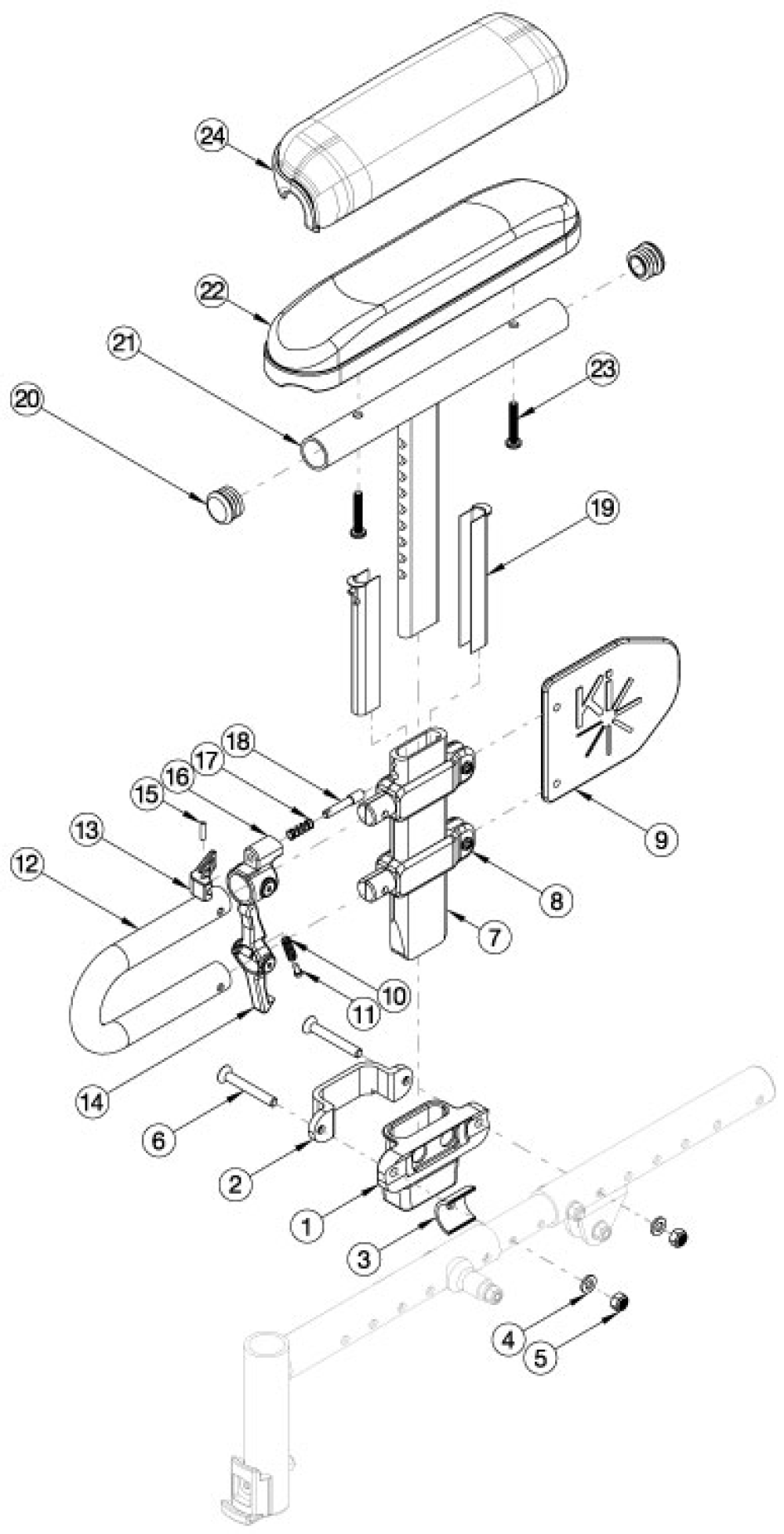 Arc Height Adjustable Low T-arm parts diagram