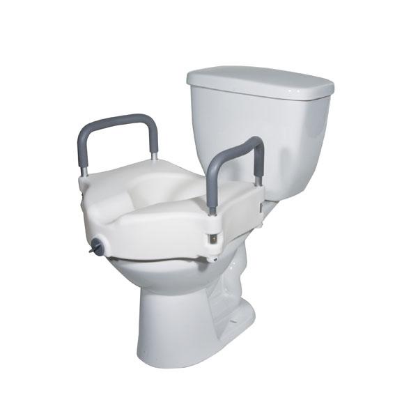 Elevated Raised Toilet Seat with Removable Padded Arms