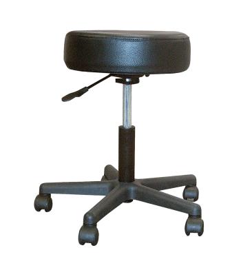 Padded Seat Revolving Pneumatic Adjustable Height Stool with Plastic Base