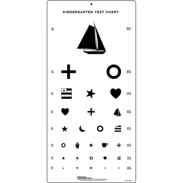 Kindergarten Snellen Eye Chart - 20'