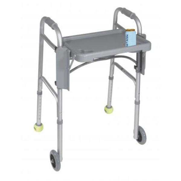 Folding Walker Tray connected to walker