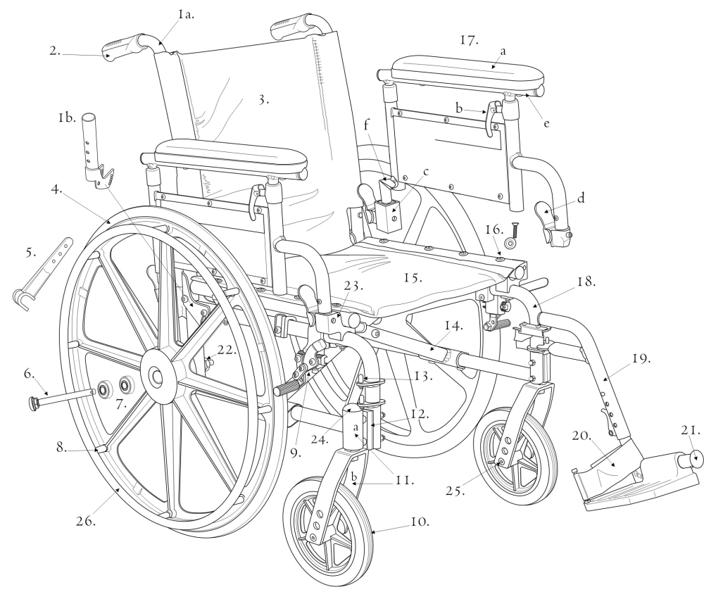 Parts For Viper Gt Wheelchair parts diagram