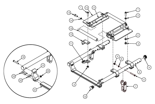 Flip For Leckey Seat Frame parts diagram