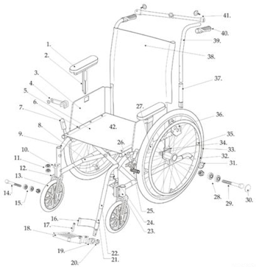 Parts For Cougar Wheelchair parts diagram