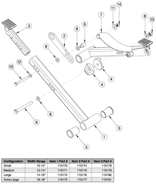 Arc Cross Braces - Folding parts diagram