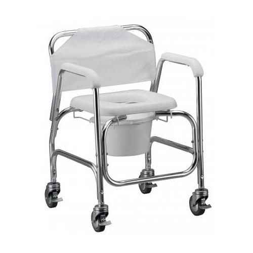 Rolling Shower Commode Chair w/ 4