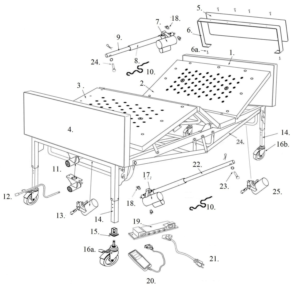 Parts For Full-electric Bariatric Bed, 48