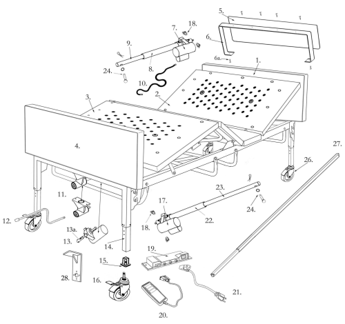 Parts For Full-electric Bariatric Bed, 42