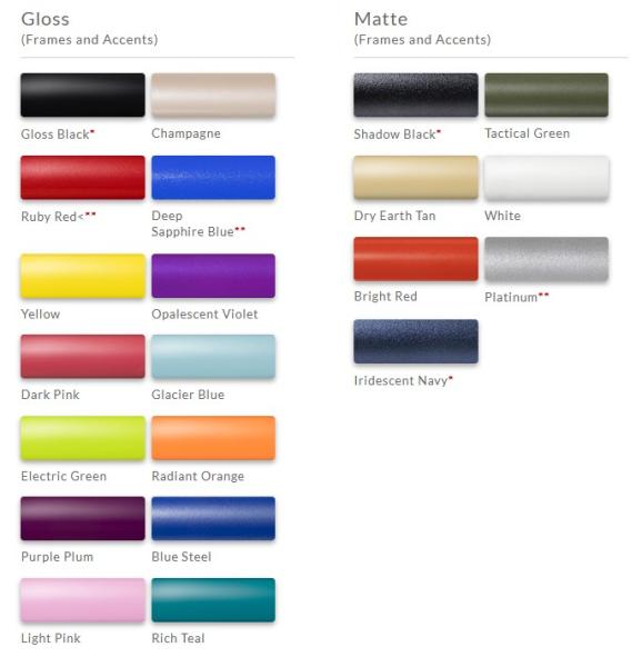 Available Frame Colors