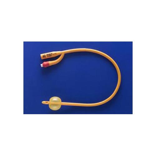 Gold 2-Way Silicone-Coated Latex Foley Catheter - 5cc Balloon