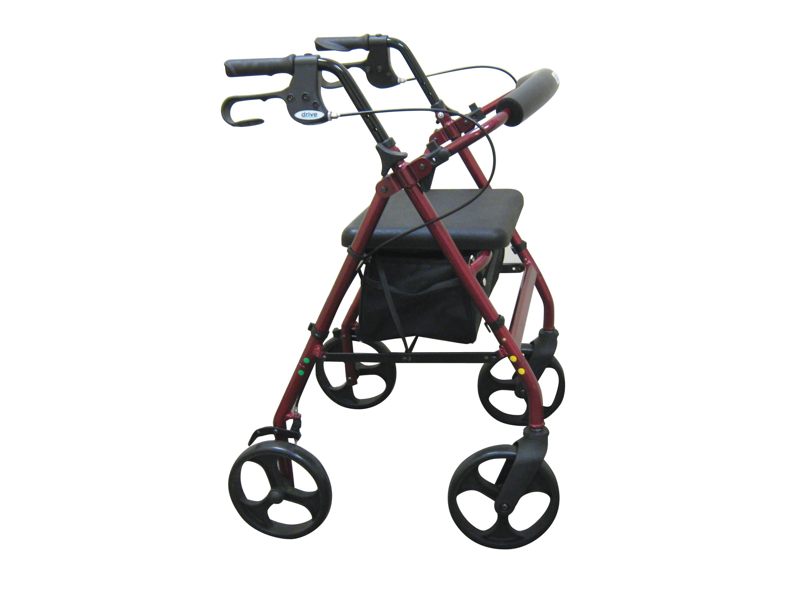 Rollator with Fold Up and Removable Back Support and Padded Seat