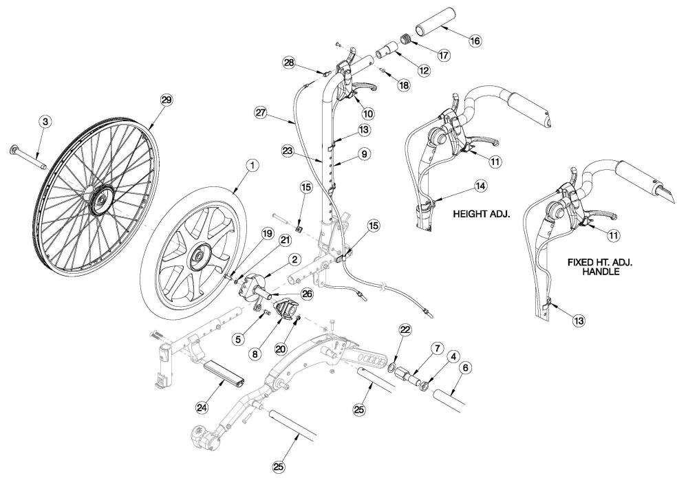 Flip Drum Brake (hand Tilt) parts diagram