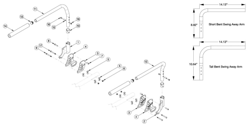 Rogue2 Armrest - Swing Away parts diagram
