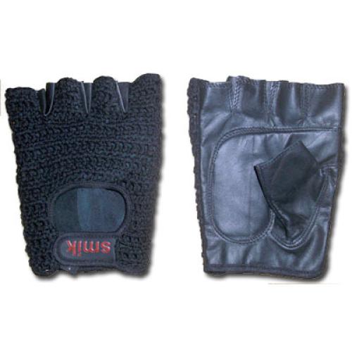 Hatch Wheelchair Gloves - black, leather palm, Mesh Back, Large