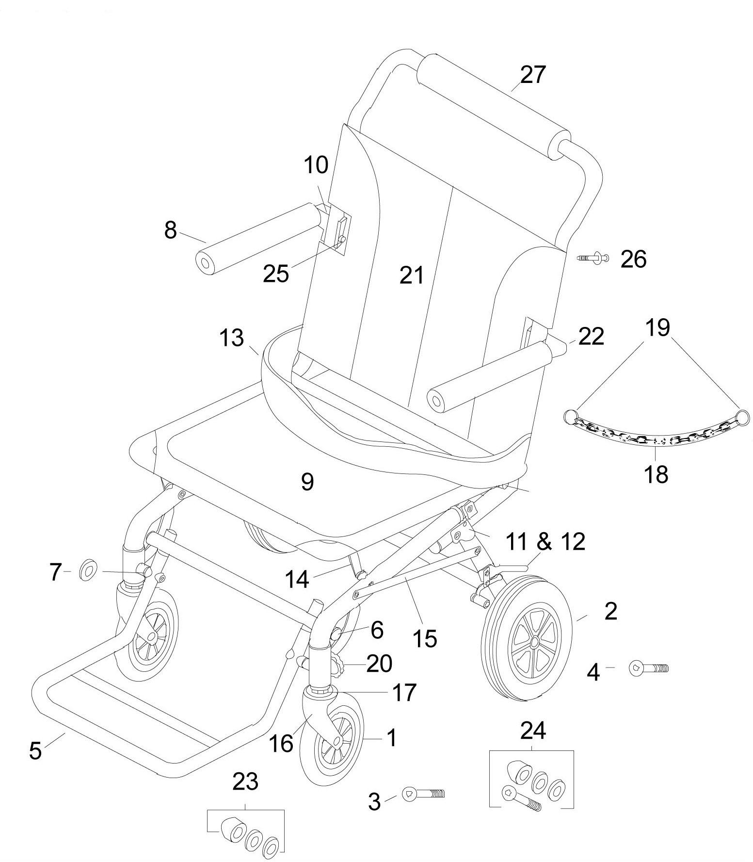 drive sl18 transport chair