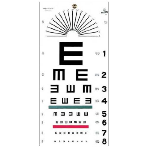 Purple Snellen Eye Chart Used for Vision Testing Stock
