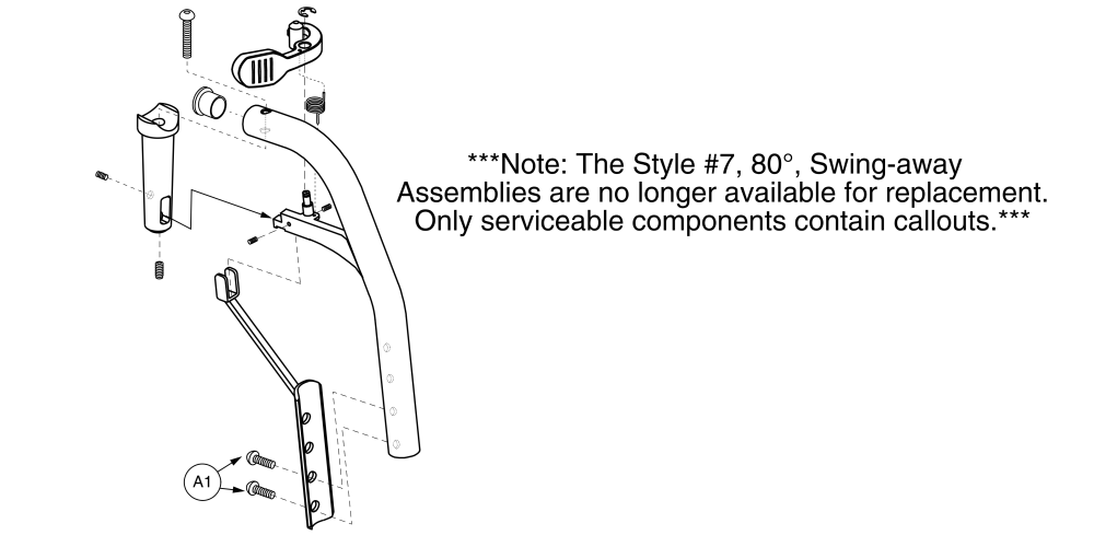 80° Style #7 Swing-away Upper parts diagram