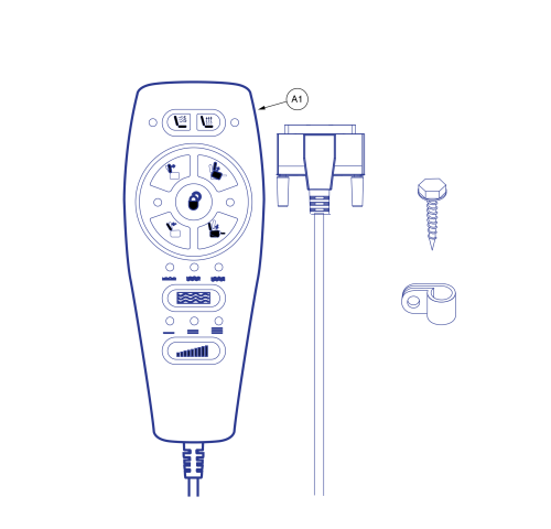 4.4 Deluxe Heat/massage  Hand Control (used On Or After The 300 Day Of 2021) parts diagram