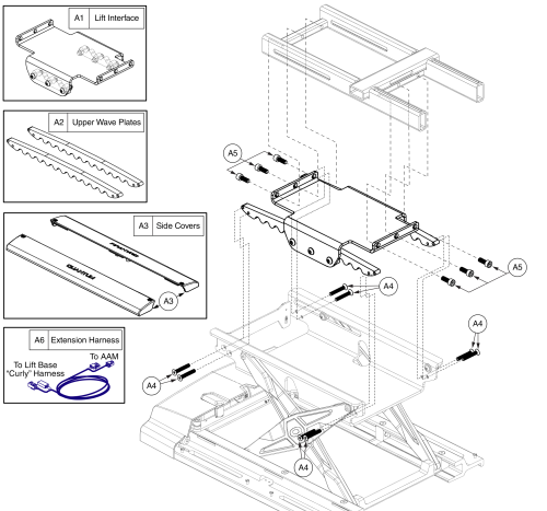 Tb3 Lift Only Seat Interface parts diagram