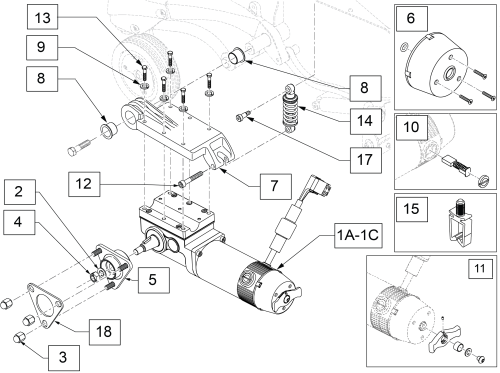 4 Pole Quickie Motor Assembly Q700 M After 7/15/22 parts diagram