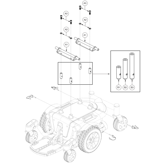 Trapeze Bars W/ Universal Seat Interface, J6 Va parts diagram