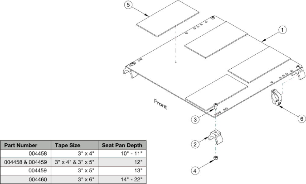 Catalyst / Spark Seat Pan (non Transit) parts diagram