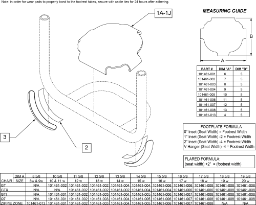 Footrest Cover & Wear Pads parts diagram