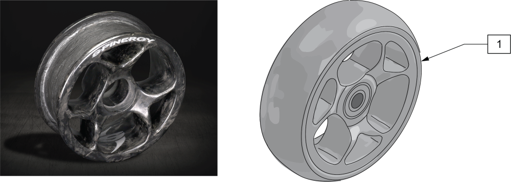 Spinergy 4 Inch Carbon Castor parts diagram