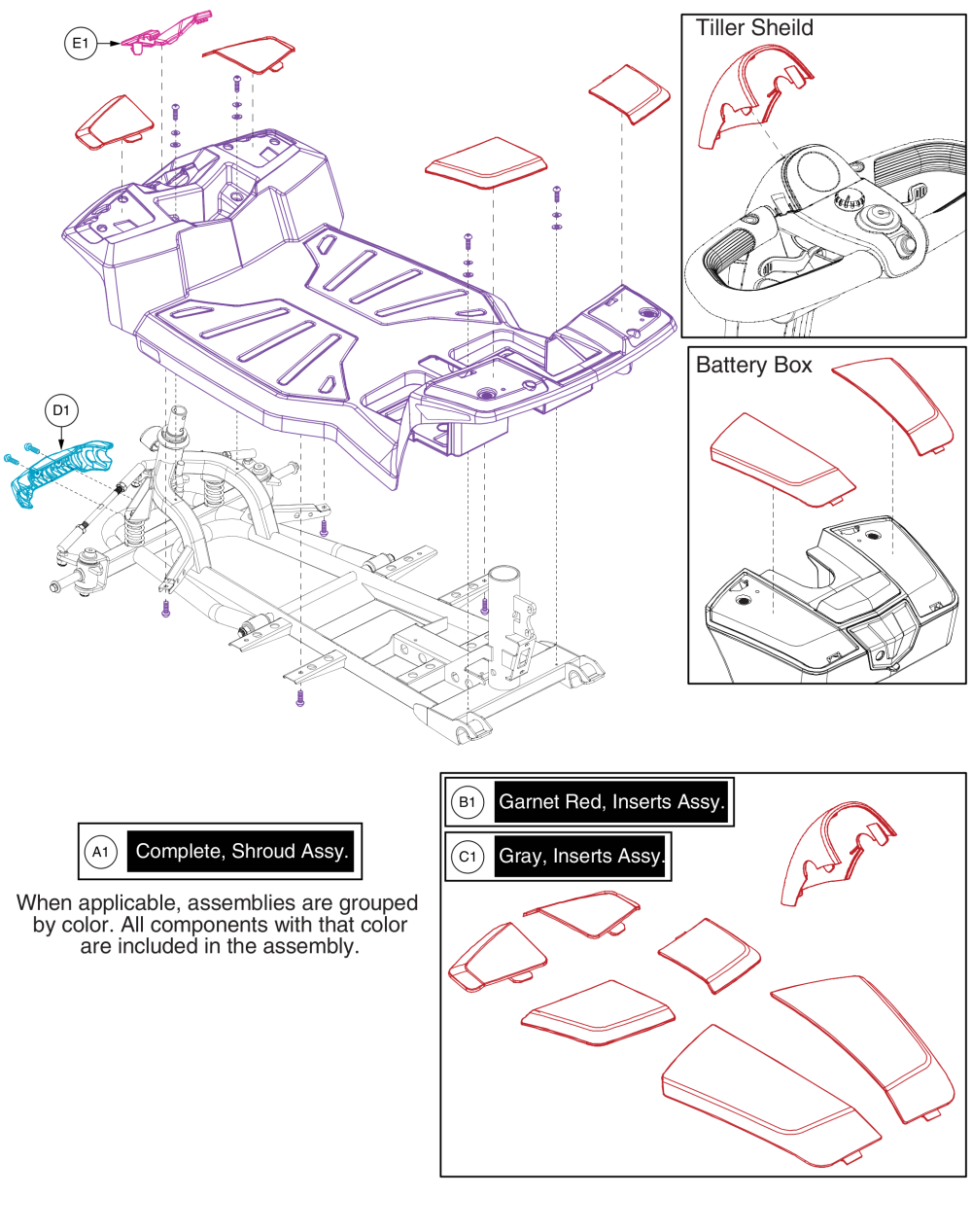 Front Shroud/inserts, Gogo Endurance parts diagram