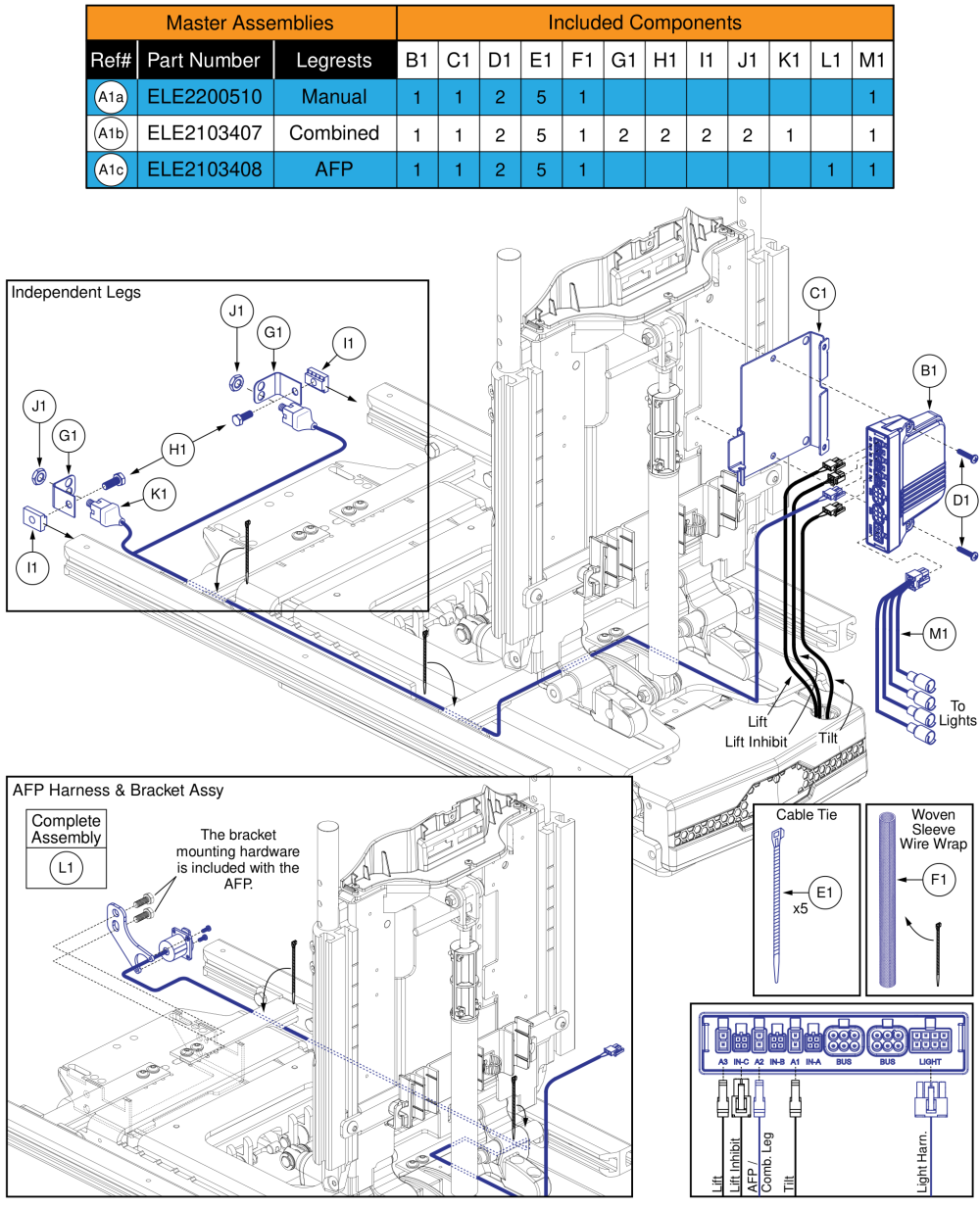 Ql3 Am3l, Tb3 Lift & Tilt (4front Series) parts diagram