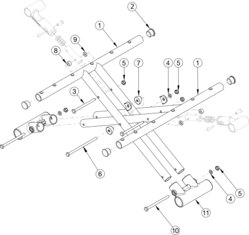 Catalyst Titanium Cross Braces - Growth parts diagram