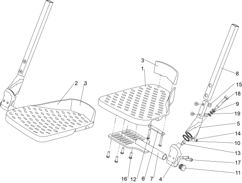 Sa Legrest Mk2 Lower Straight parts diagram