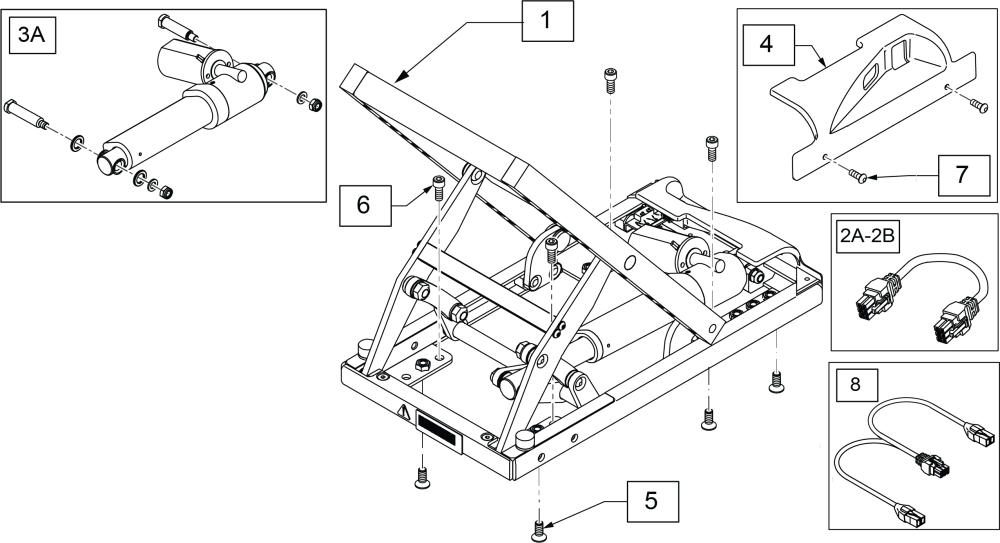 Swing-away Lateral Sedeo Ergo parts diagram