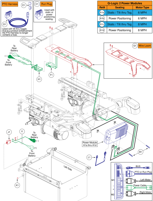 Q-logic 2 Power Modules & Harnesses, Standard Motors, Rival (r44) parts diagram